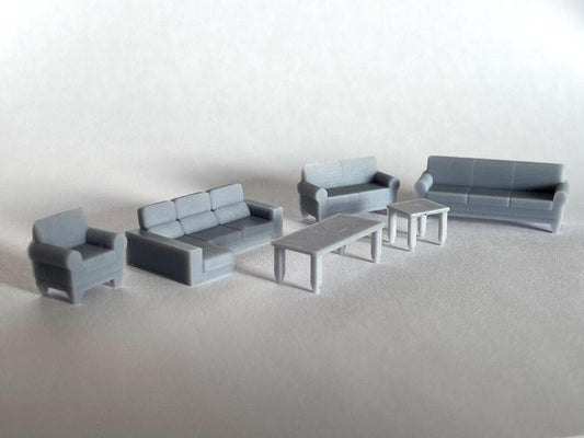 SET Bundle Living Room Furniture HO Gauge 1/87 Scale Couch Sofa Tables