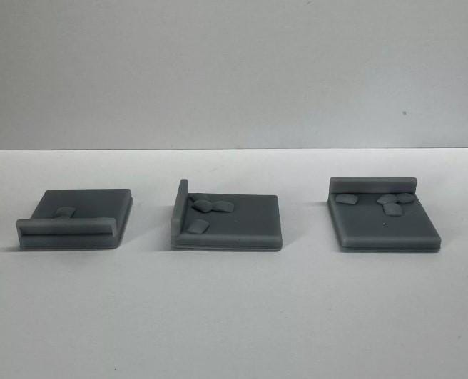 3 pcs King size Miniature bed 1/87 Ho Gauge Unpainted