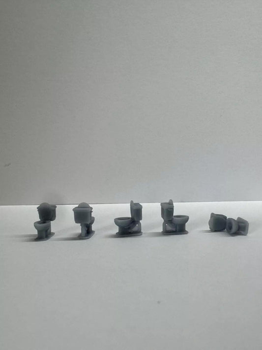 5 pcs Standard Toilet 1/87 HO Gauge