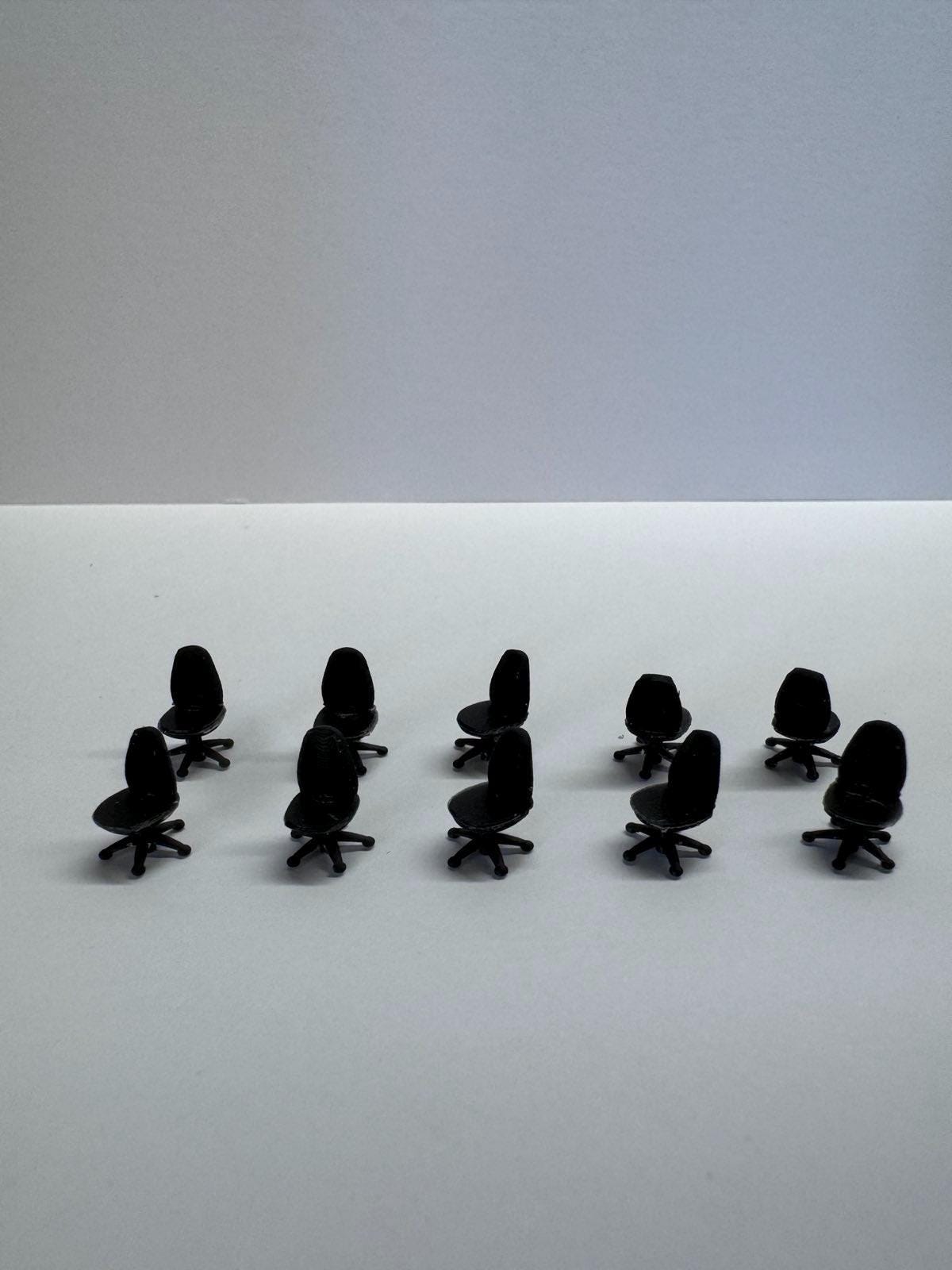 10 Office Chairs SET HO Gauge 1/87