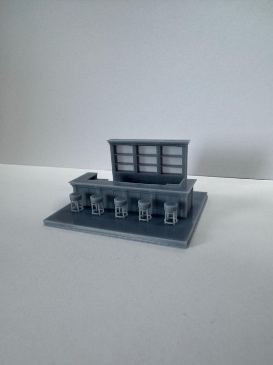 Bar for Pubs Restaurants And Cafes, HO Scale 1:87 Grey Unpainted