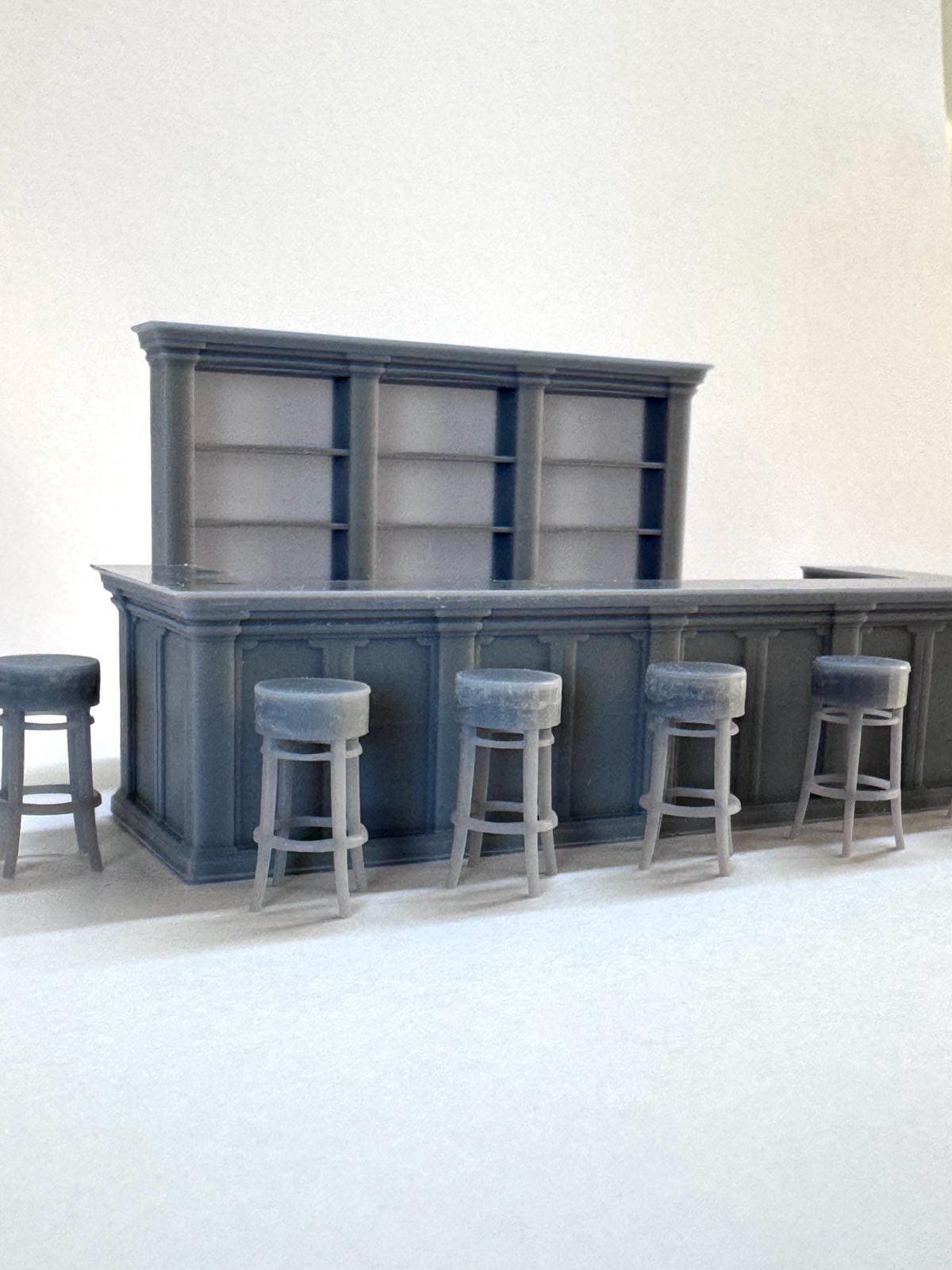 Vintage Bar For Pubs Restaurants Cafes , O Scale 1:48 Grey Unpainted