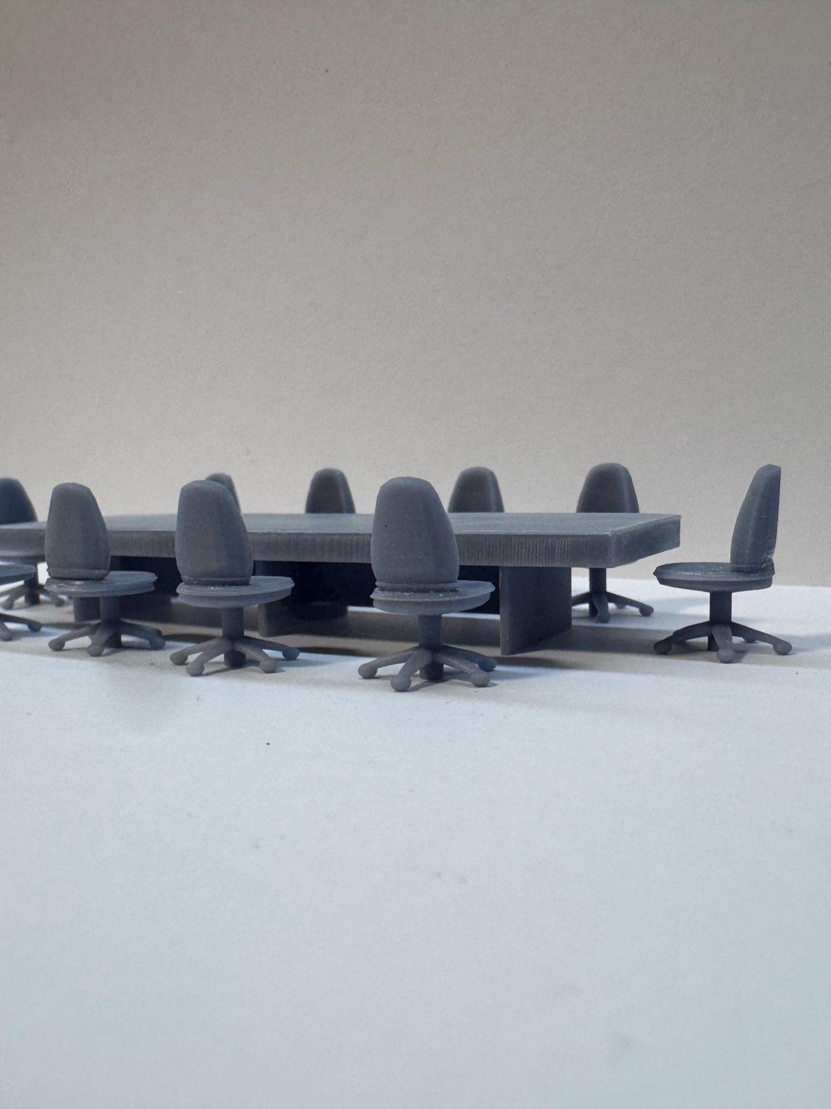 Meeting Table with Chairs, O SET, Office Bundle, 1/48 Scale