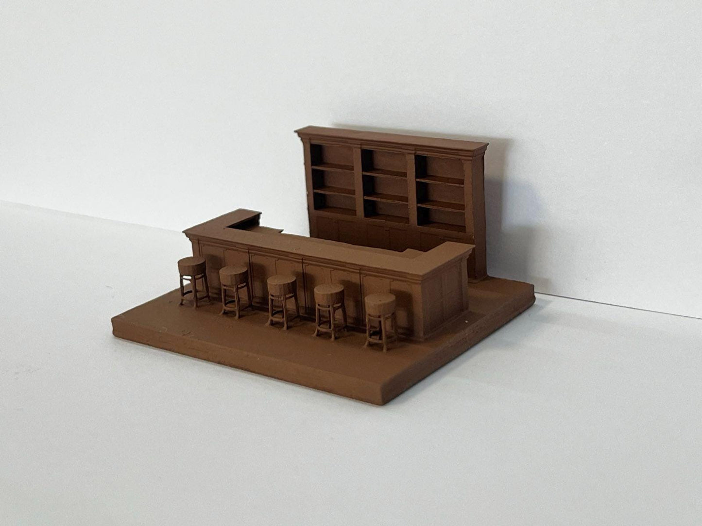 Bar for Pubs Restaurants And Cafes, HO Scale 1:87 Brown Painted