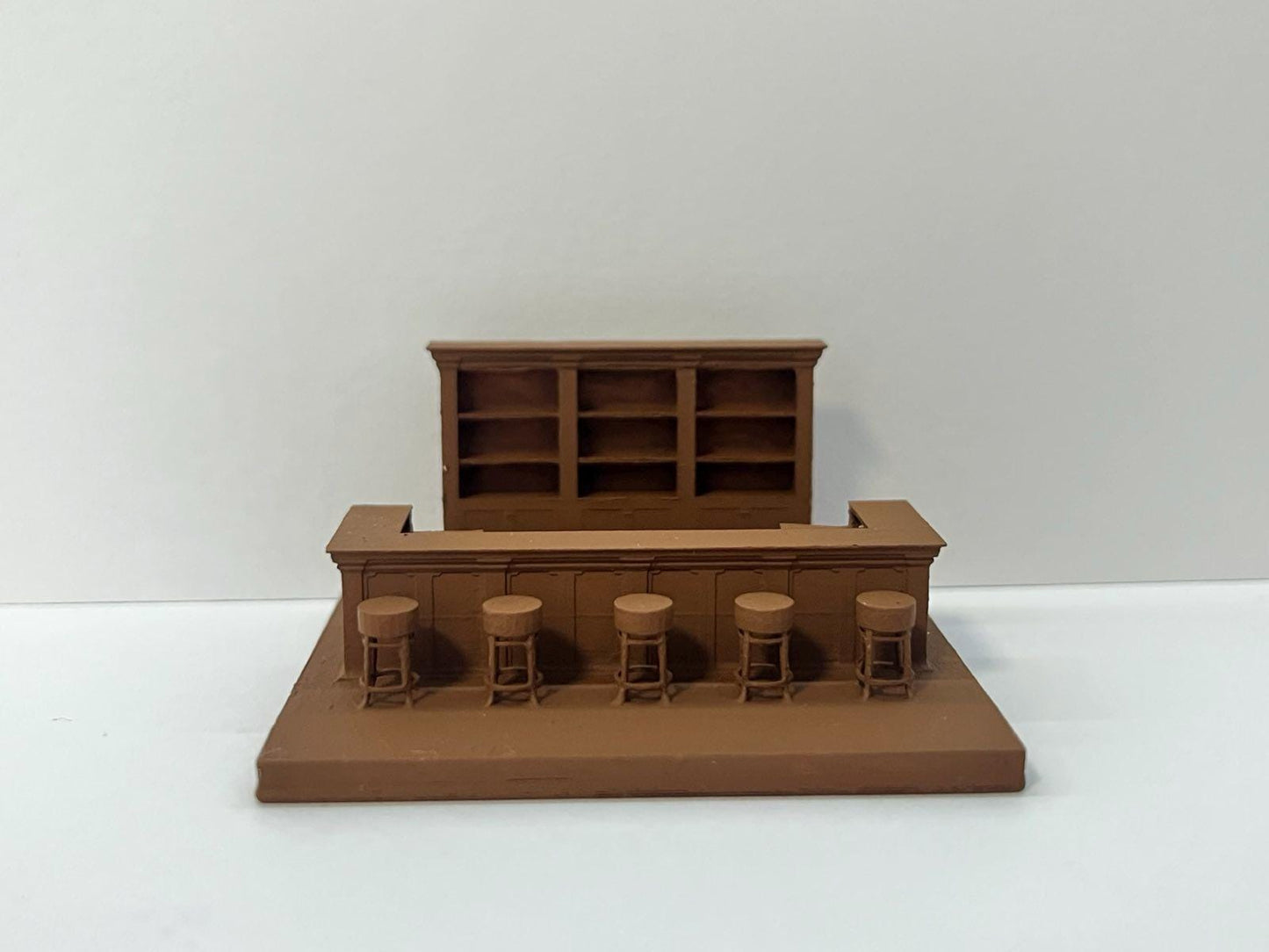 Bar for Pubs Restaurants And Cafes, HO Scale 1:87 Brown Painted