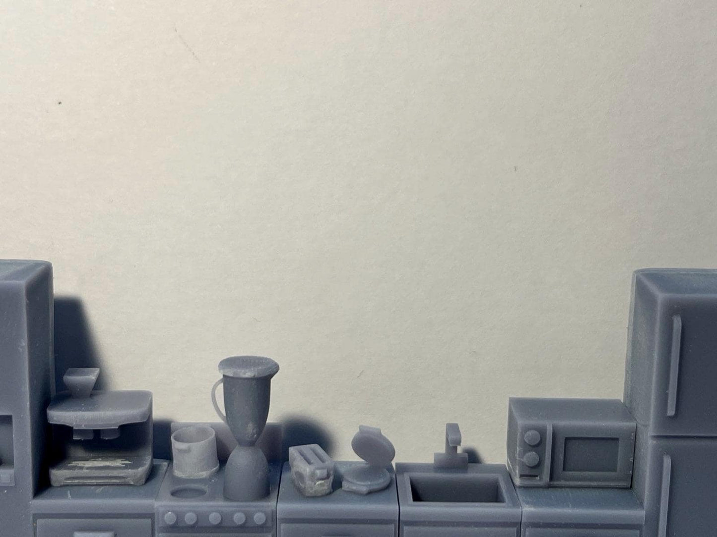 Full Kitchen Set, O Scale 1:48, Grey Unpainted