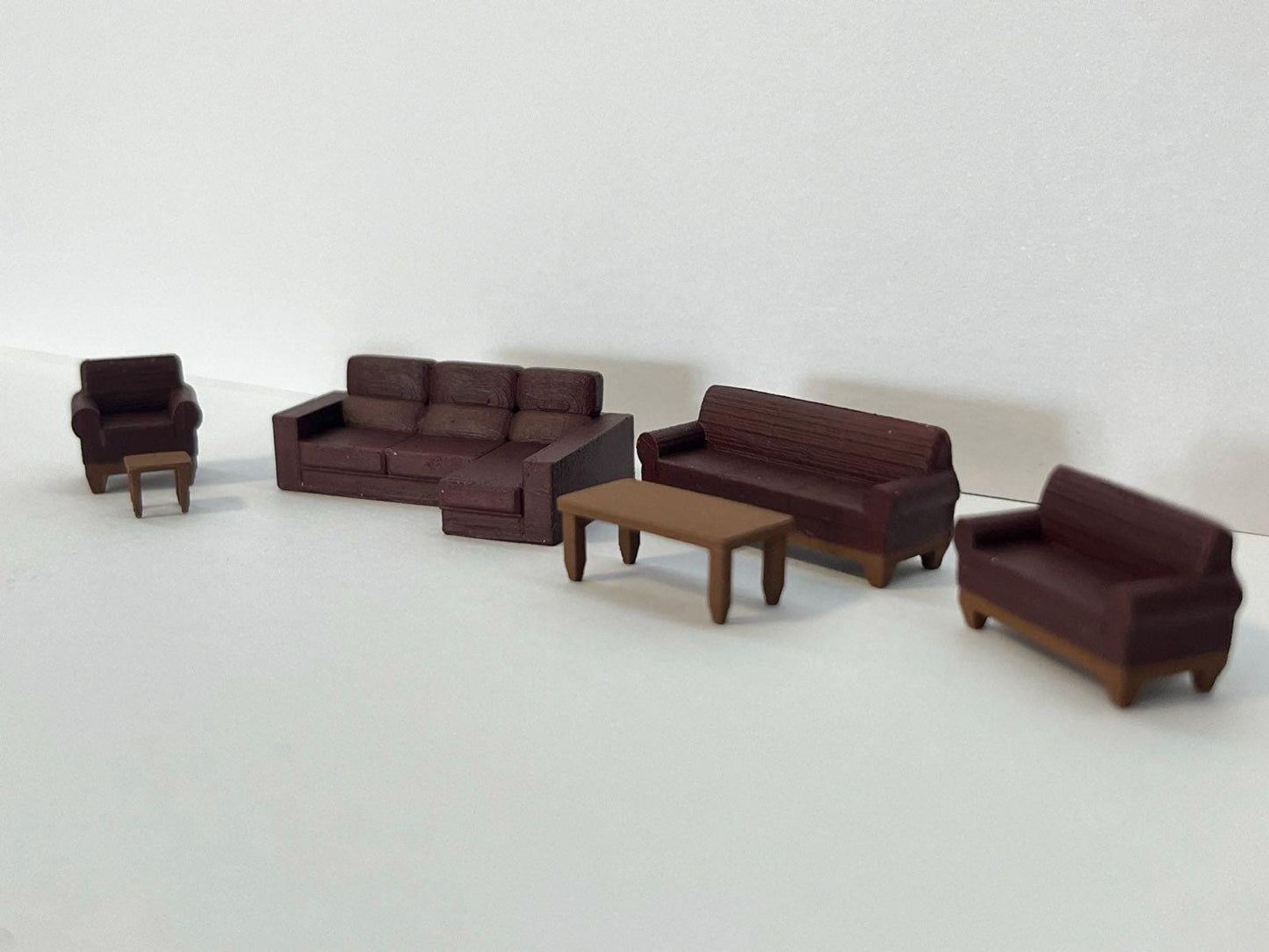 Living Room Furniture Bundle, HO Gauge, 1/87 Scale, Painted