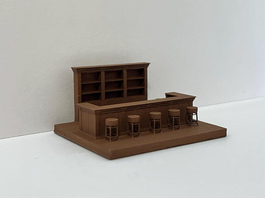 Bar for Pubs Restaurants And Cafes, HO Scale 1:87 Brown Painted