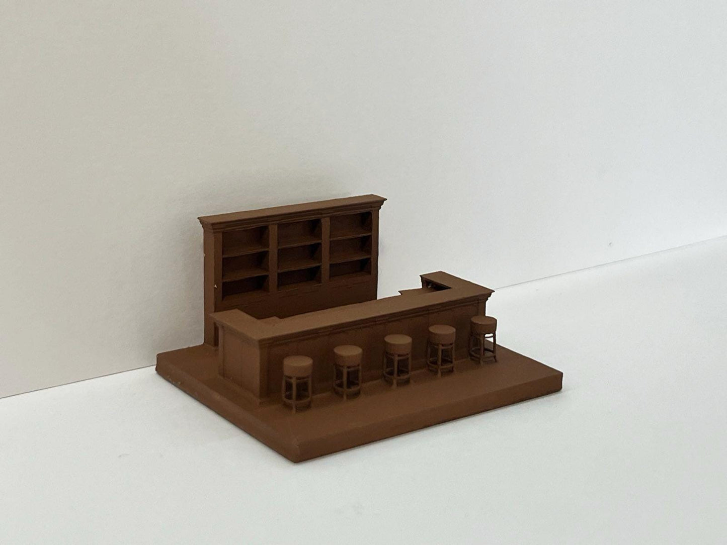 Bar for Pubs Restaurants And Cafes, HO Scale 1:87 Brown Painted